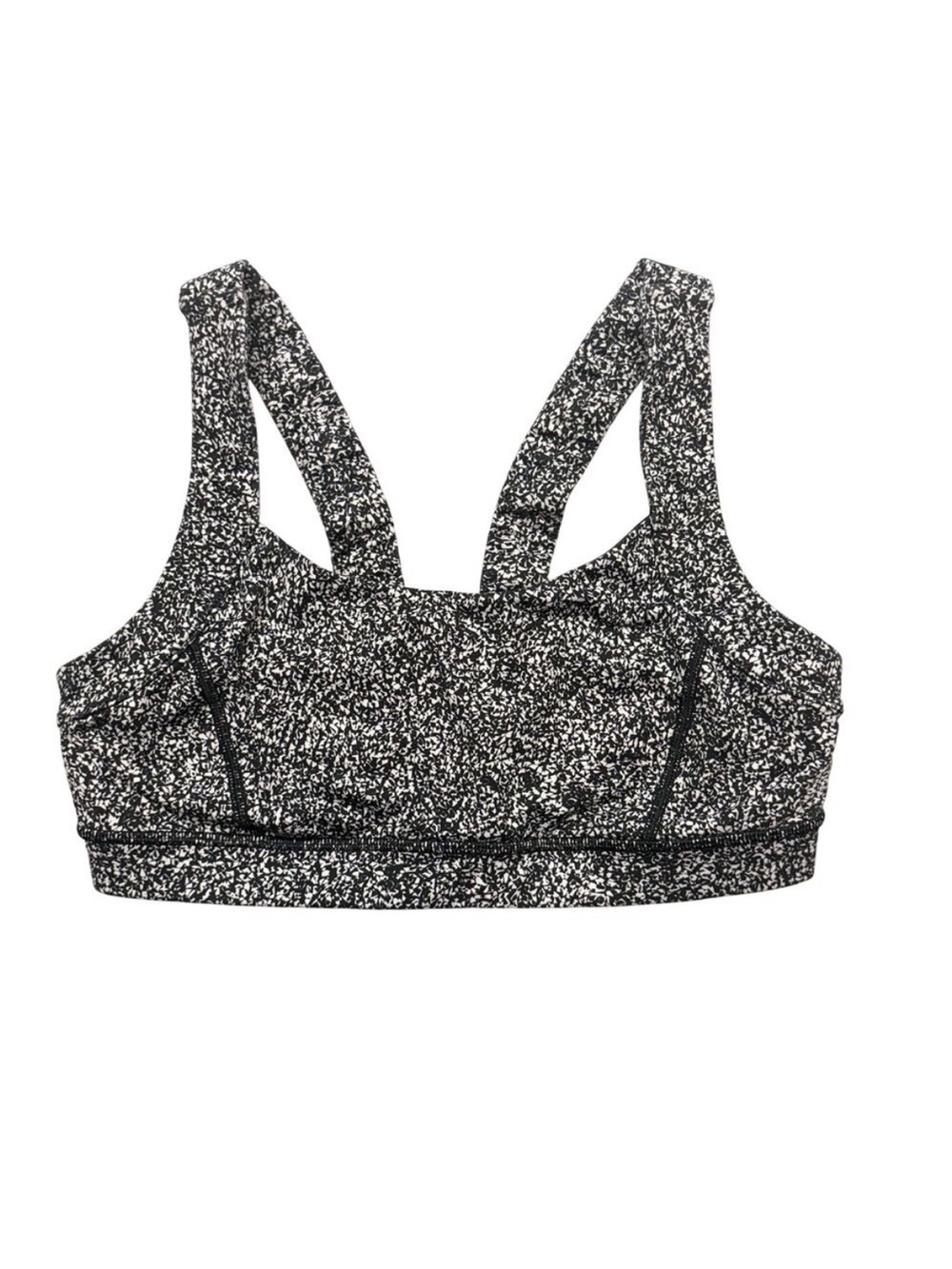 Lululemon Pavement Pusher Bra Flashback Static Black White Size 10